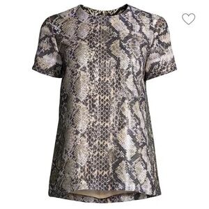 ELIE TAHARI | Elissa Sequin Snakeskin-Print Blouse